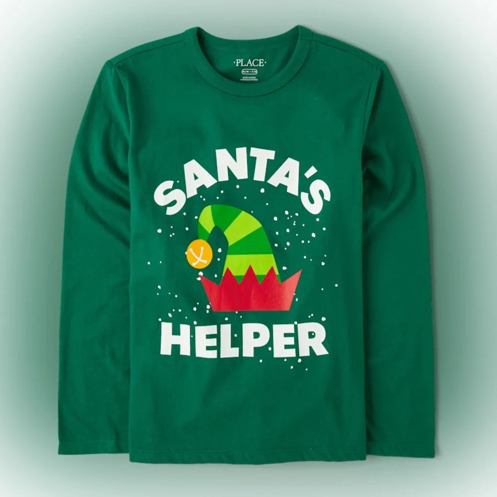 💛🦢5 FOR $10!!! 🦢💛 Santa's Helper Green Kids Shirt by The Children's Place